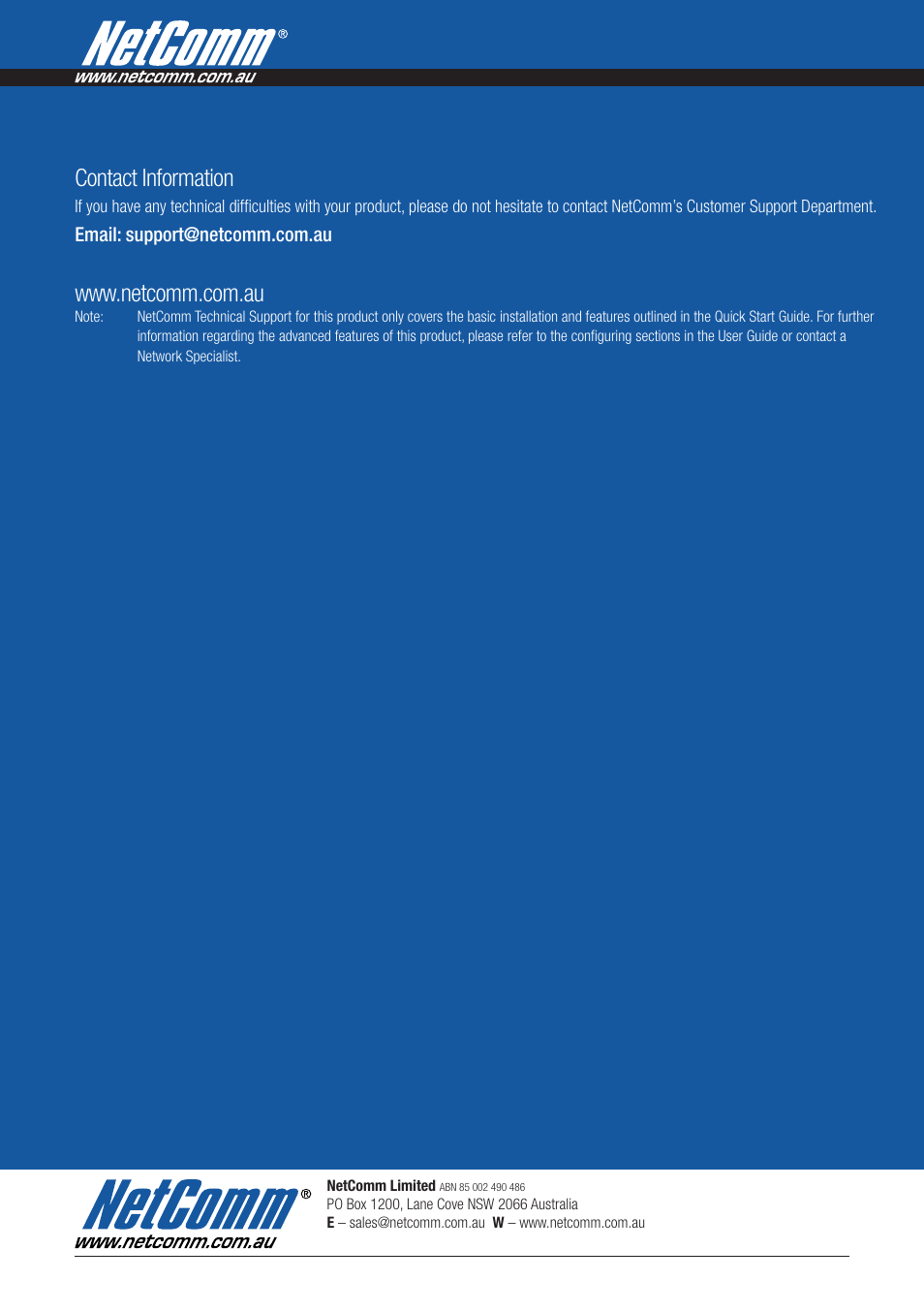 Contact information | NordicTrack ROUTER WITH VOICE 3G10WV User Manual | Page 96 / 96