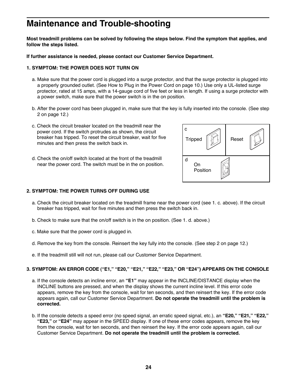 Maintenance and trouble-shooting | NordicTrack NTTL15083 User Manual | Page 24 / 34