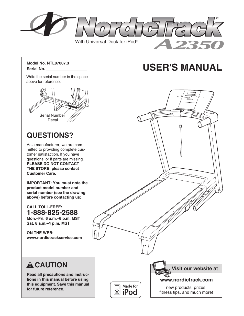 NordicTrack A2350 NTL07007.3 User Manual | 36 pages