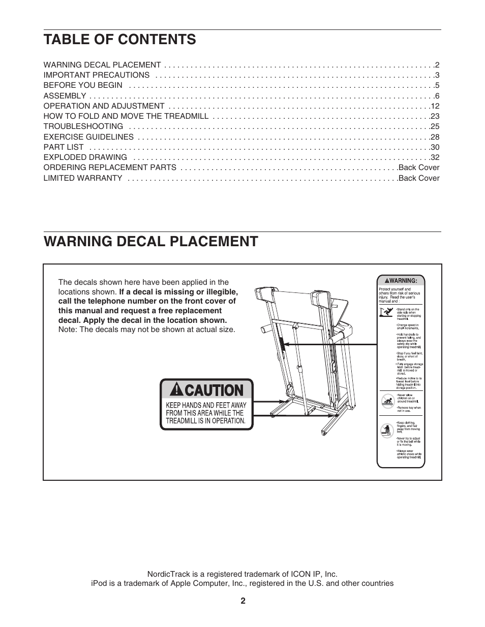 NordicTrack A2350 NTL07007.3 User Manual | Page 2 / 36