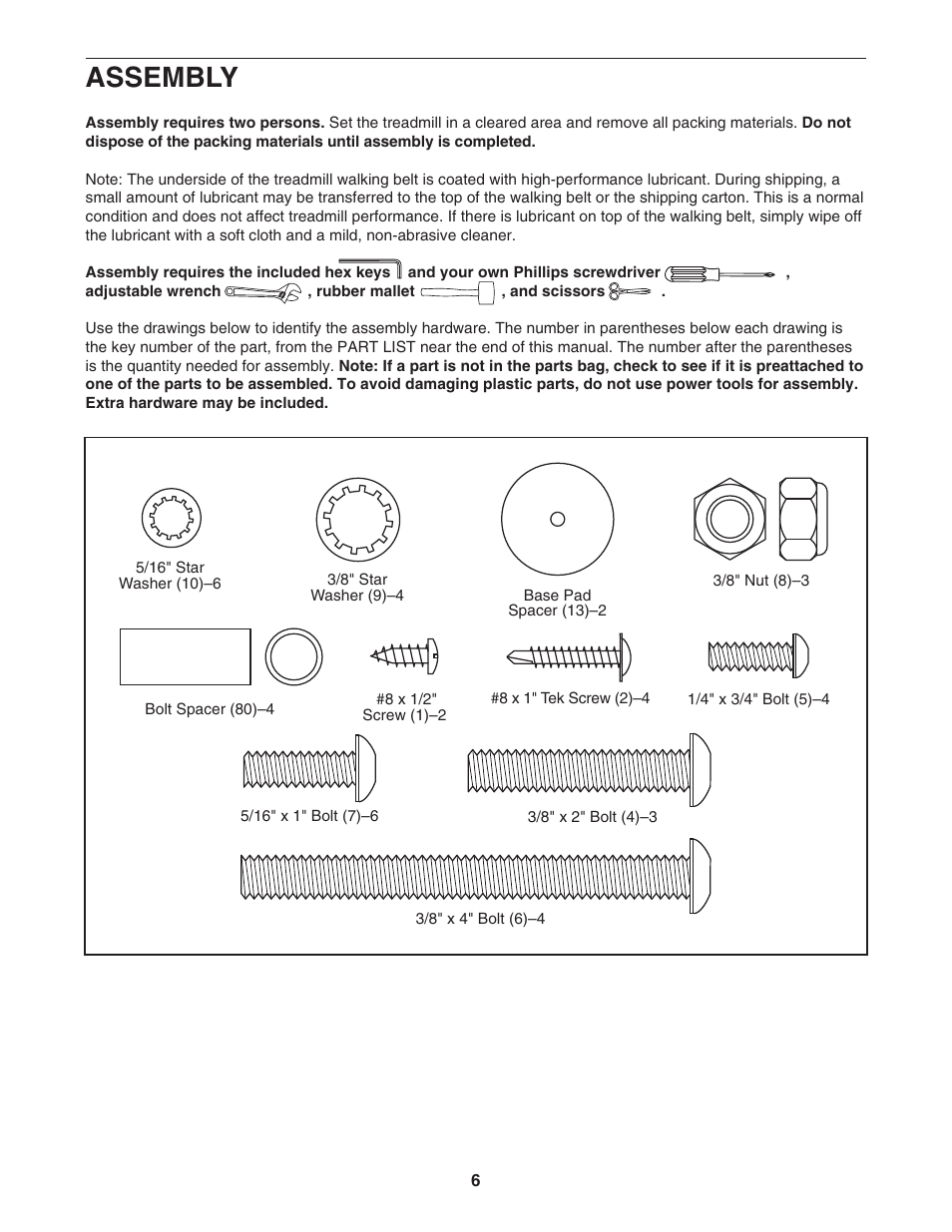 Assembly | NordicTrack A2350 NTL07007.3 User Manual | Page 6 / 36