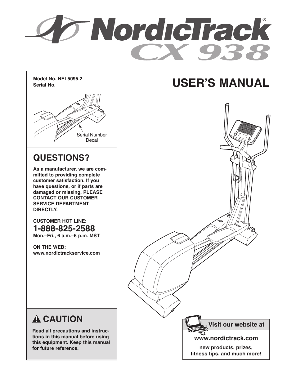 NordicTrack CX 938 NEL5095.2 User Manual | 24 pages