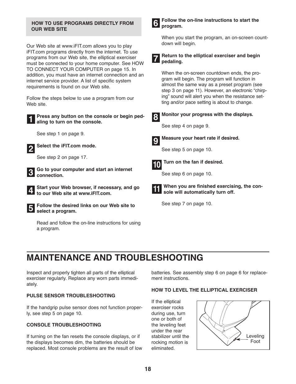 Maintenance and troubleshooting | NordicTrack CX 938 NEL5095.2 User Manual | Page 18 / 24