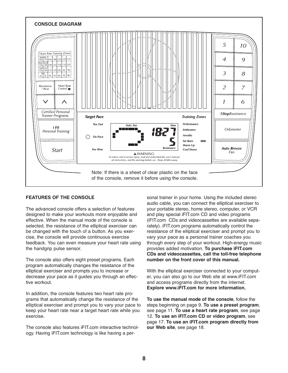 NordicTrack CX 938 NEL5095.2 User Manual | Page 8 / 24