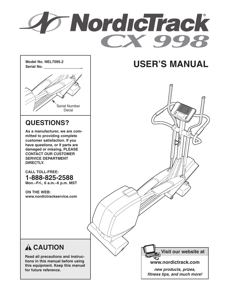 NordicTrack CX 998 NEL7095.2 User Manual | 28 pages