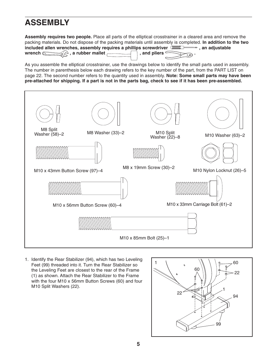 Assembly | NordicTrack NTCCEL59011 User Manual | Page 5 / 24