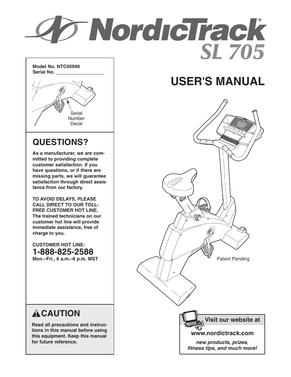 NordicTrack SL 705 NTC05940 User Manual | 24 pages
