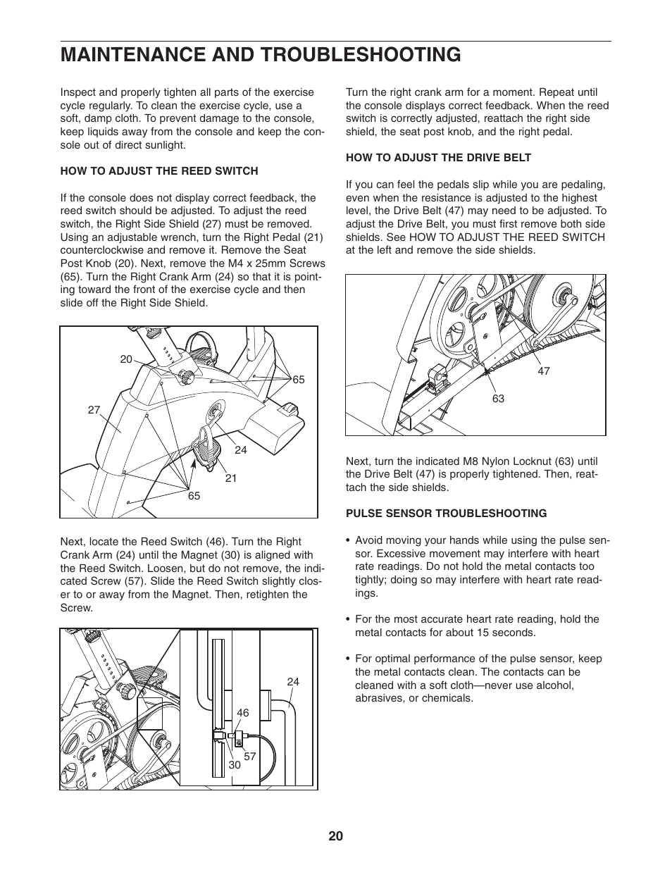 Maintenance and troubleshooting | NordicTrack SL 705 NTC05940 User Manual | Page 20 / 24
