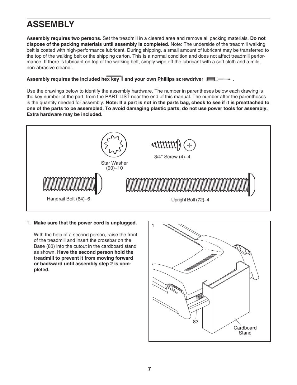 Assembly | NordicTrack ELITE NTL19806.5 User Manual | Page 7 / 34