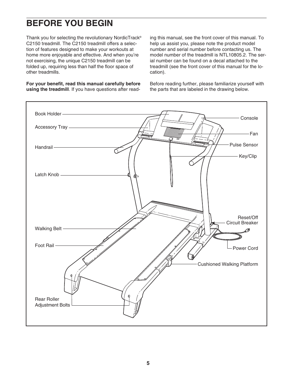 Before you begin | NordicTrack NTL10805.2 User Manual | Page 5 / 34