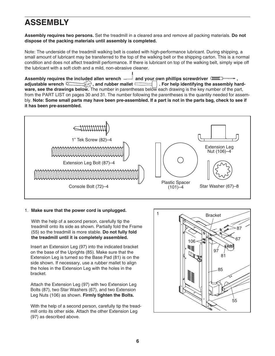 Assembly | NordicTrack C2150 NTL10805.0 User Manual | Page 6 / 34