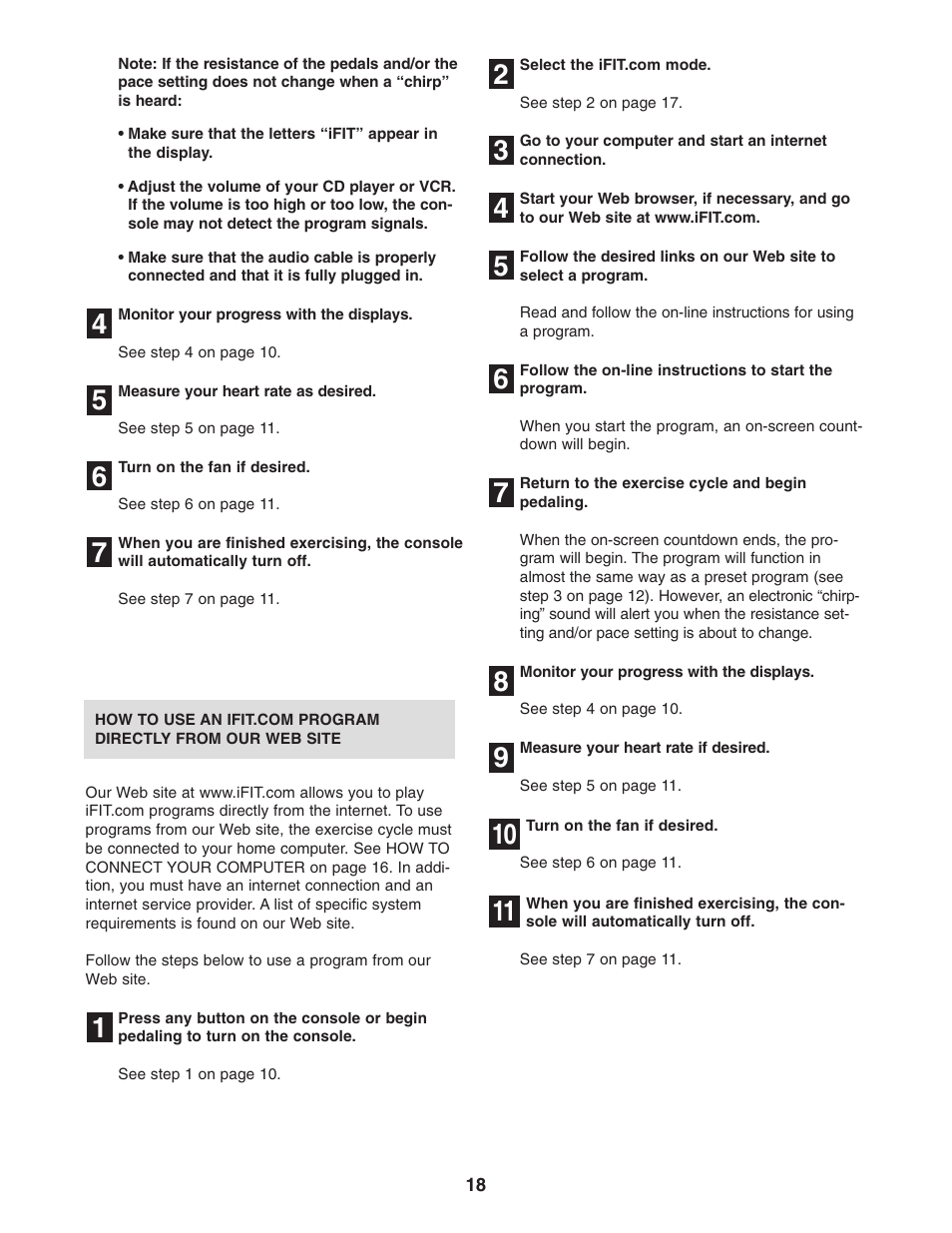 NordicTrack EXERCISE CYCLE 30507.0 User Manual | Page 18 / 24