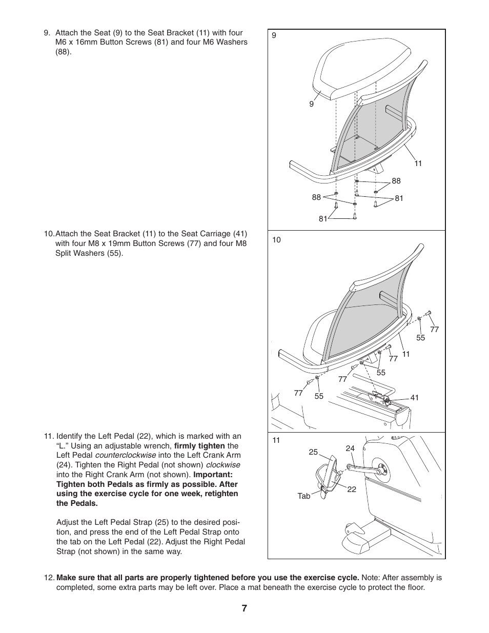 NordicTrack EXERCISE CYCLE 30507.0 User Manual | Page 7 / 24