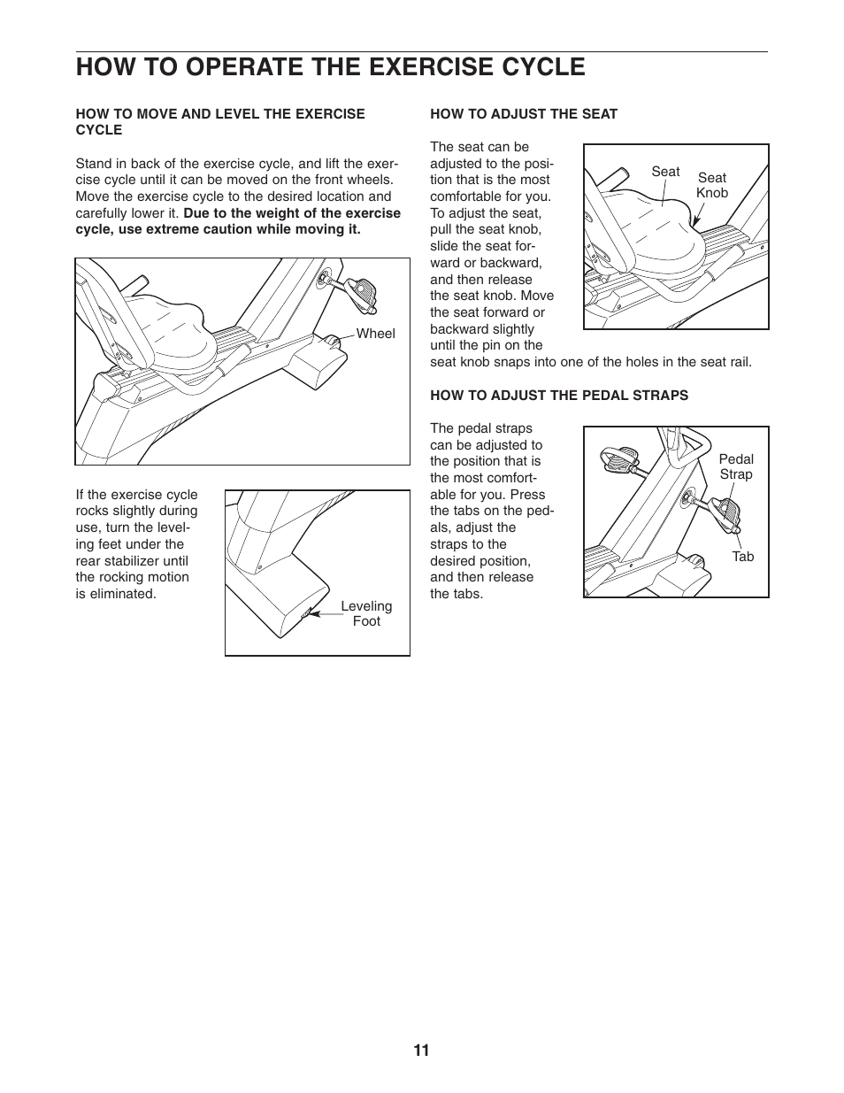 How to operate the exercise cycle | NordicTrack NTC89021 User Manual | Page 11 / 32