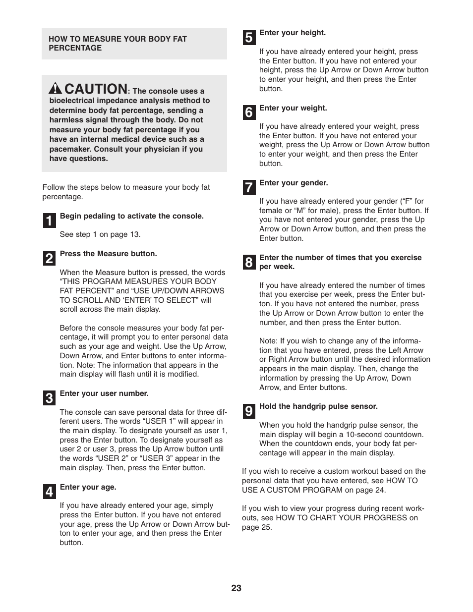 Caution | NordicTrack NTC89021 User Manual | Page 23 / 32