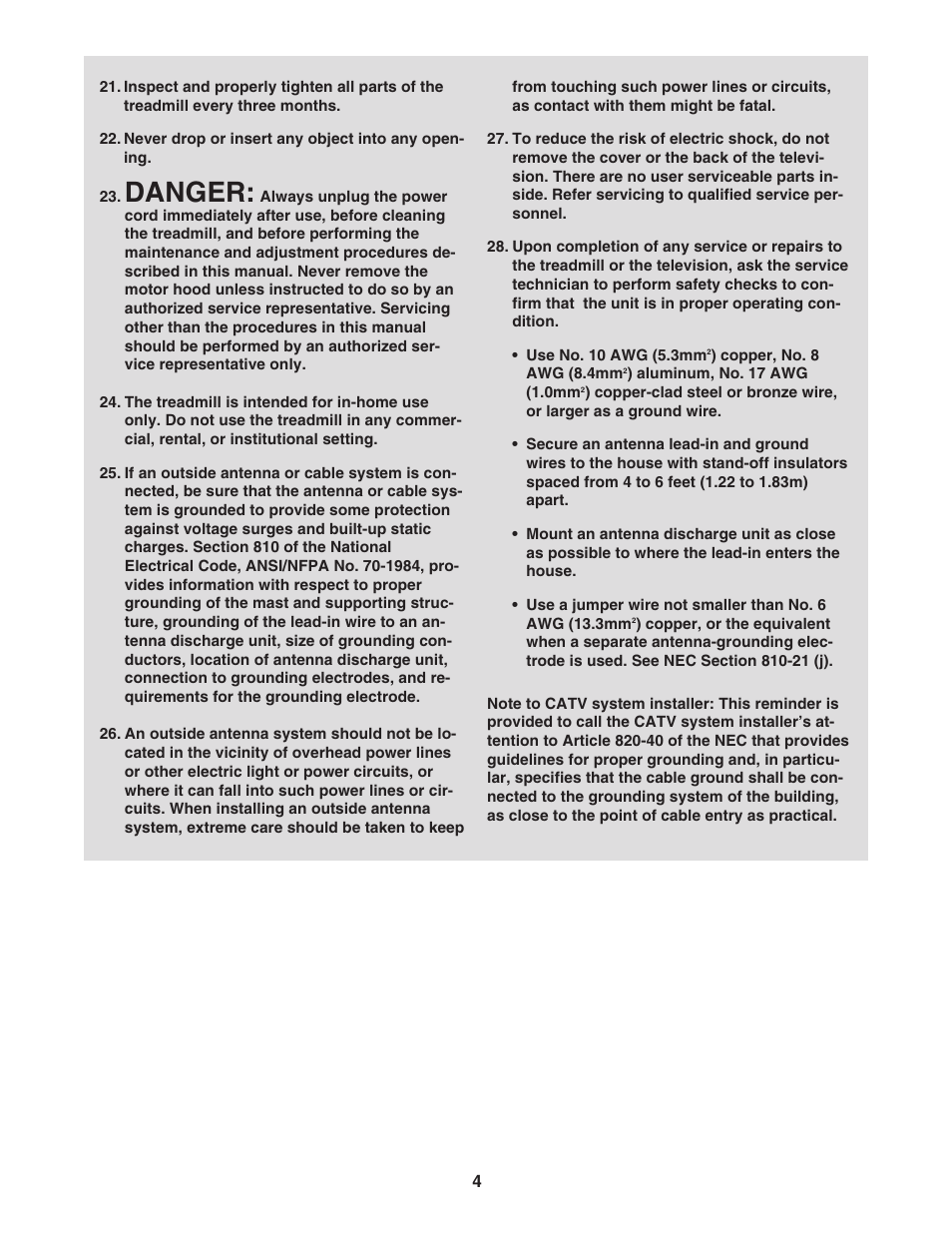 Danger | NordicTrack NTL21905.1 User Manual | Page 4 / 38
