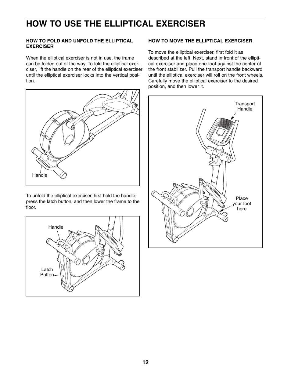 How to use the elliptical exerciser | NordicTrack Audiostrider NTEL7506.2 User Manual | Page 12 / 28