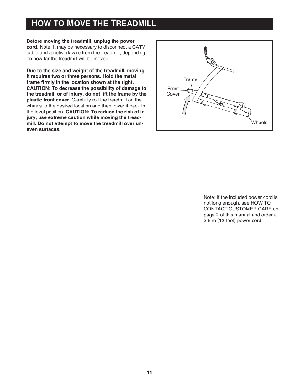 Ow to, Ove the, Readmill | NordicTrack None User Manual | Page 13 / 52