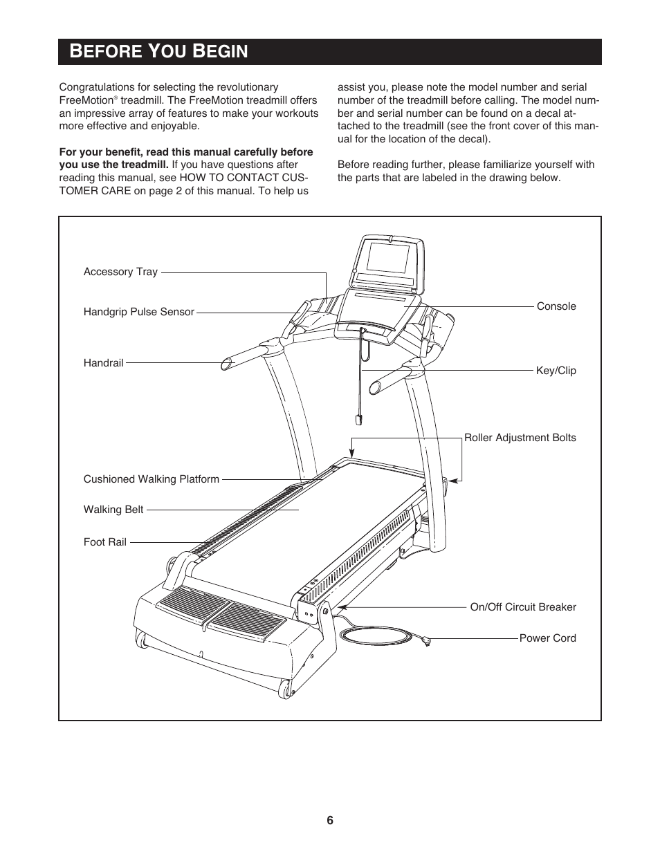 Efore, Egin | NordicTrack None User Manual | Page 8 / 52