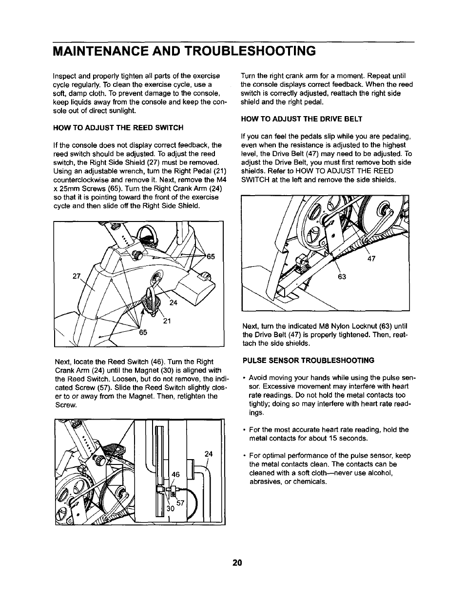 Maintenance and troubleshooting | NordicTrack NTC59020 User Manual | Page 20 / 24