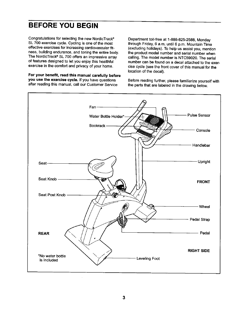 Before you begin | NordicTrack NTC59020 User Manual | Page 3 / 24