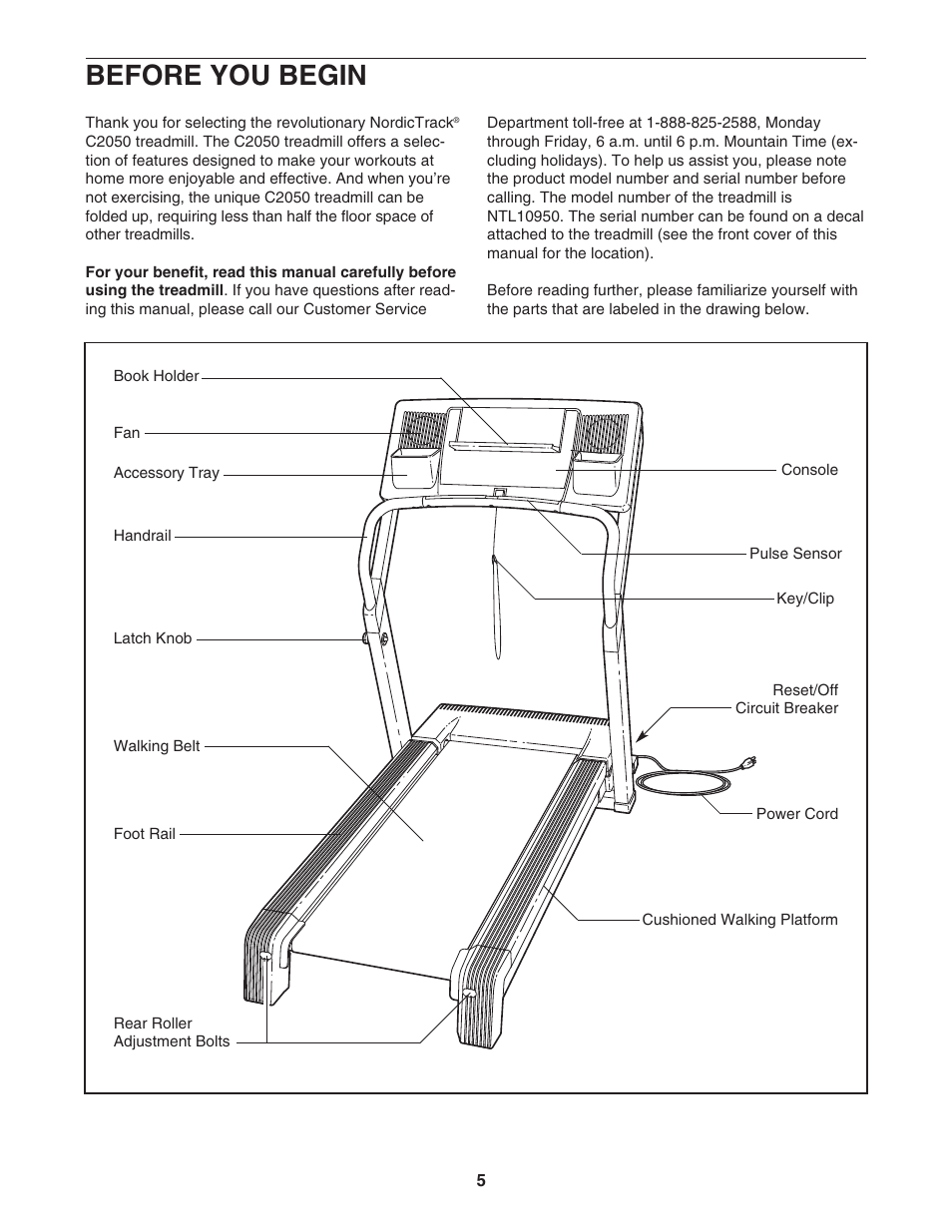 Before you begin | NordicTrack NTL10950 User Manual | Page 5 / 34