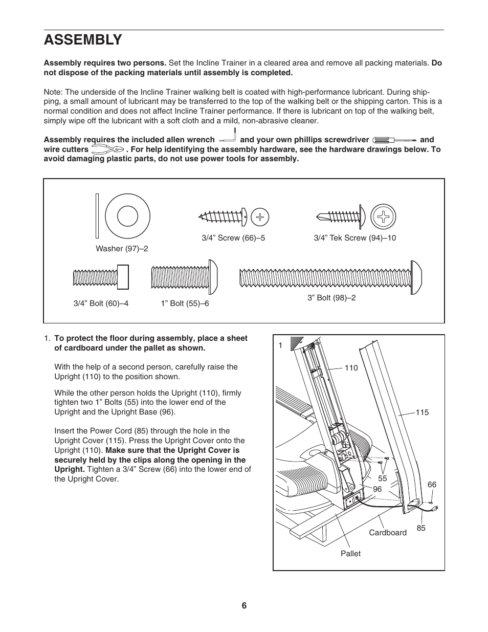 Assembly | NordicTrack NTK1994.0 User Manual | Page 6 / 38