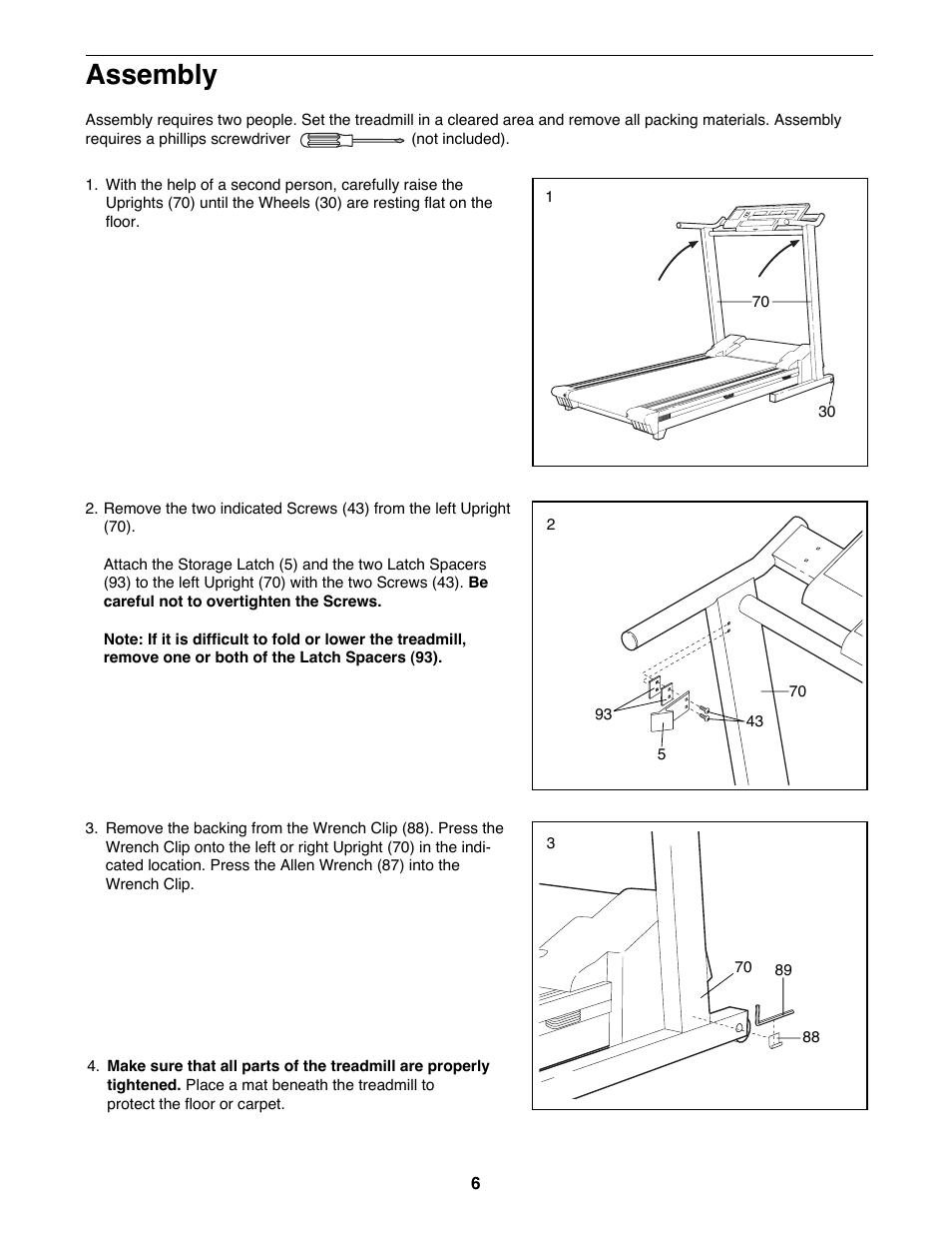 Assembly | NordicTrack 1500 User Manual | Page 6 / 26