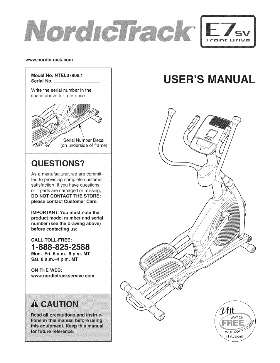 NordicTrack NTEL07808.1 User Manual | 28 pages