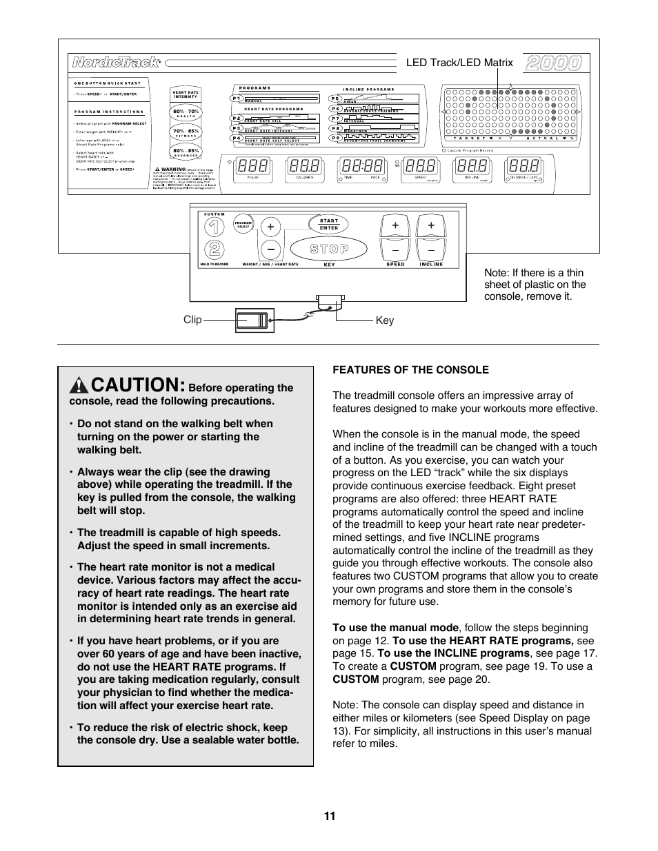 Caution | NordicTrack 2000 User Manual | Page 11 / 34