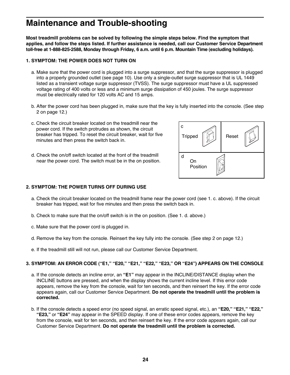 Maintenance and trouble-shooting | NordicTrack 2000 User Manual | Page 24 / 34