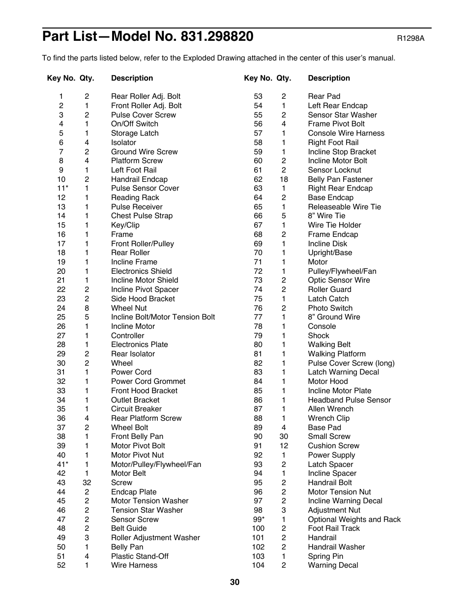 NordicTrack 2000 User Manual | Page 30 / 34