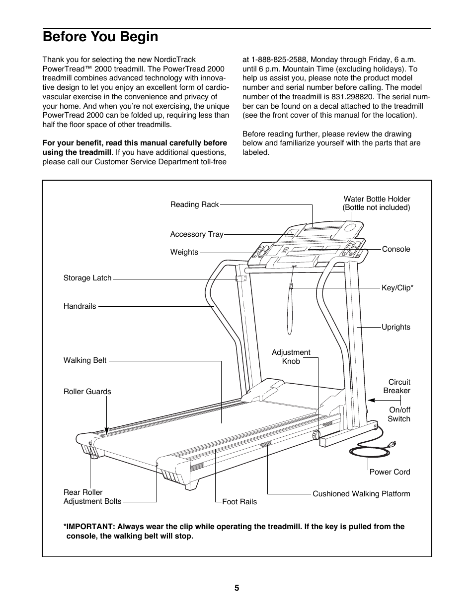 Before you begin | NordicTrack 2000 User Manual | Page 5 / 34