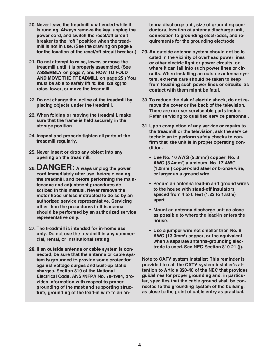 Danger | NordicTrack NTL19806.3 User Manual | Page 4 / 34
