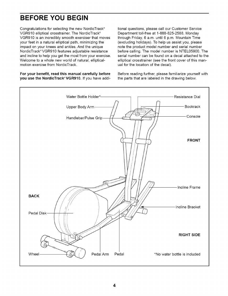 Before you begin | NordicTrack NTEL05900 User Manual | Page 4 / 16