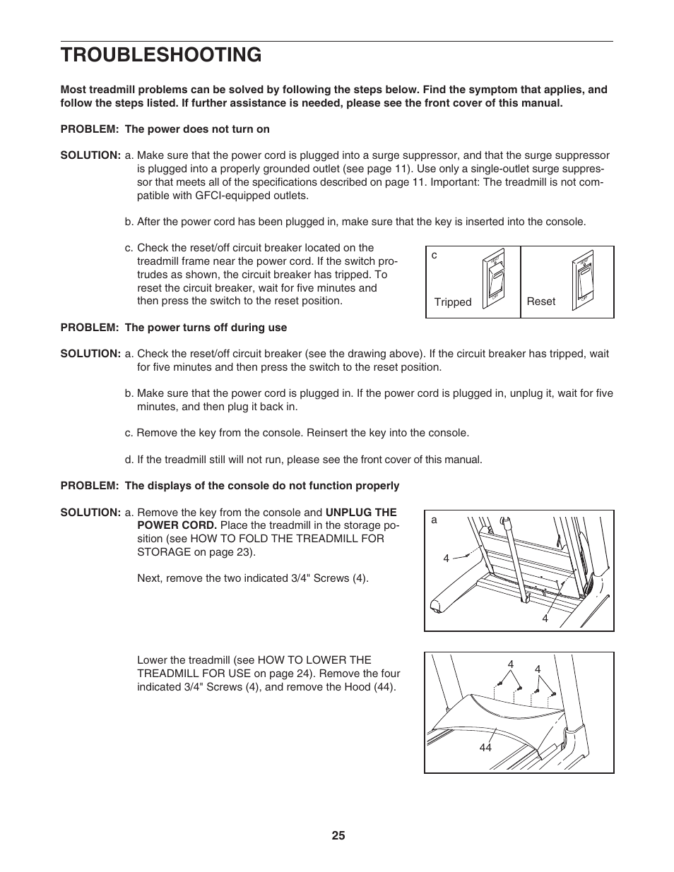 Troubleshooting | NordicTrack ELITE NTL15007.0 User Manual | Page 25 / 34