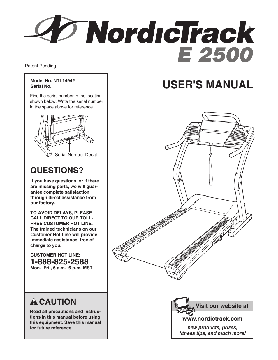 NordicTrack E 2500 NTL14942 User Manual | 34 pages