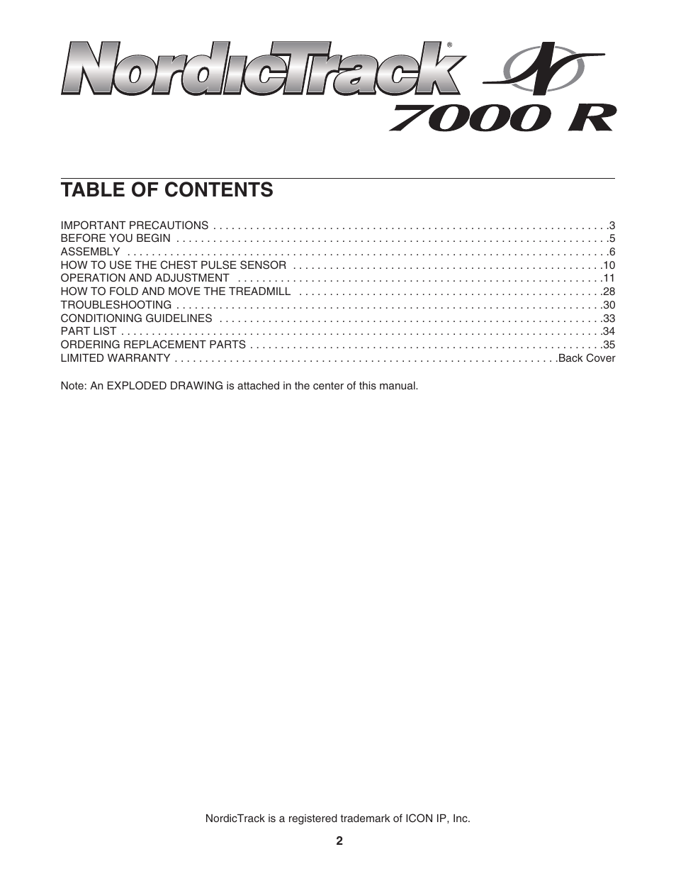 NordicTrack NTL2295.0 User Manual | Page 2 / 38