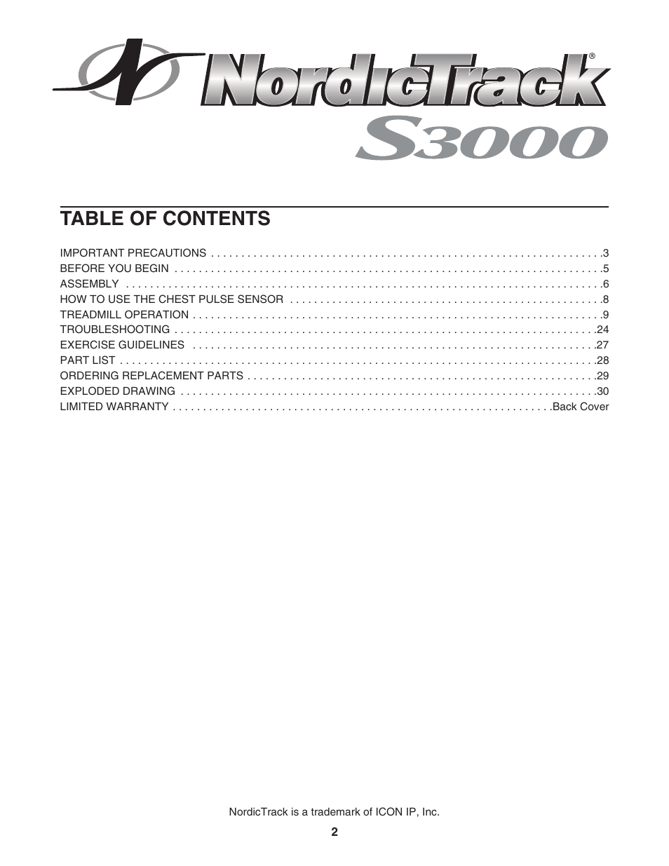 NordicTrack NTL29105.0 User Manual | Page 2 / 32