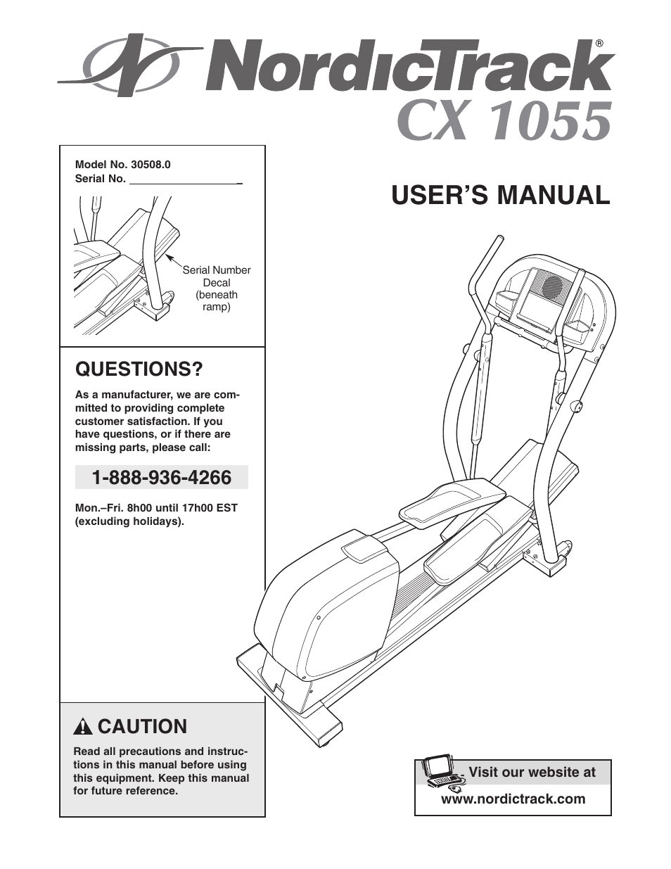 NordicTrack CX 1055 elliptical exerciser 30508.0 User Manual | 28 pages