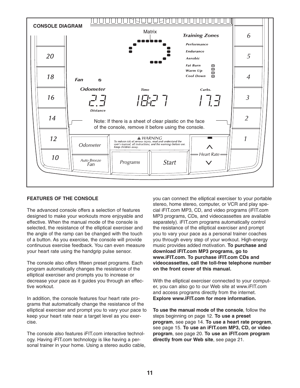 NordicTrack CX 1055 elliptical exerciser 30508.0 User Manual | Page 11 / 28