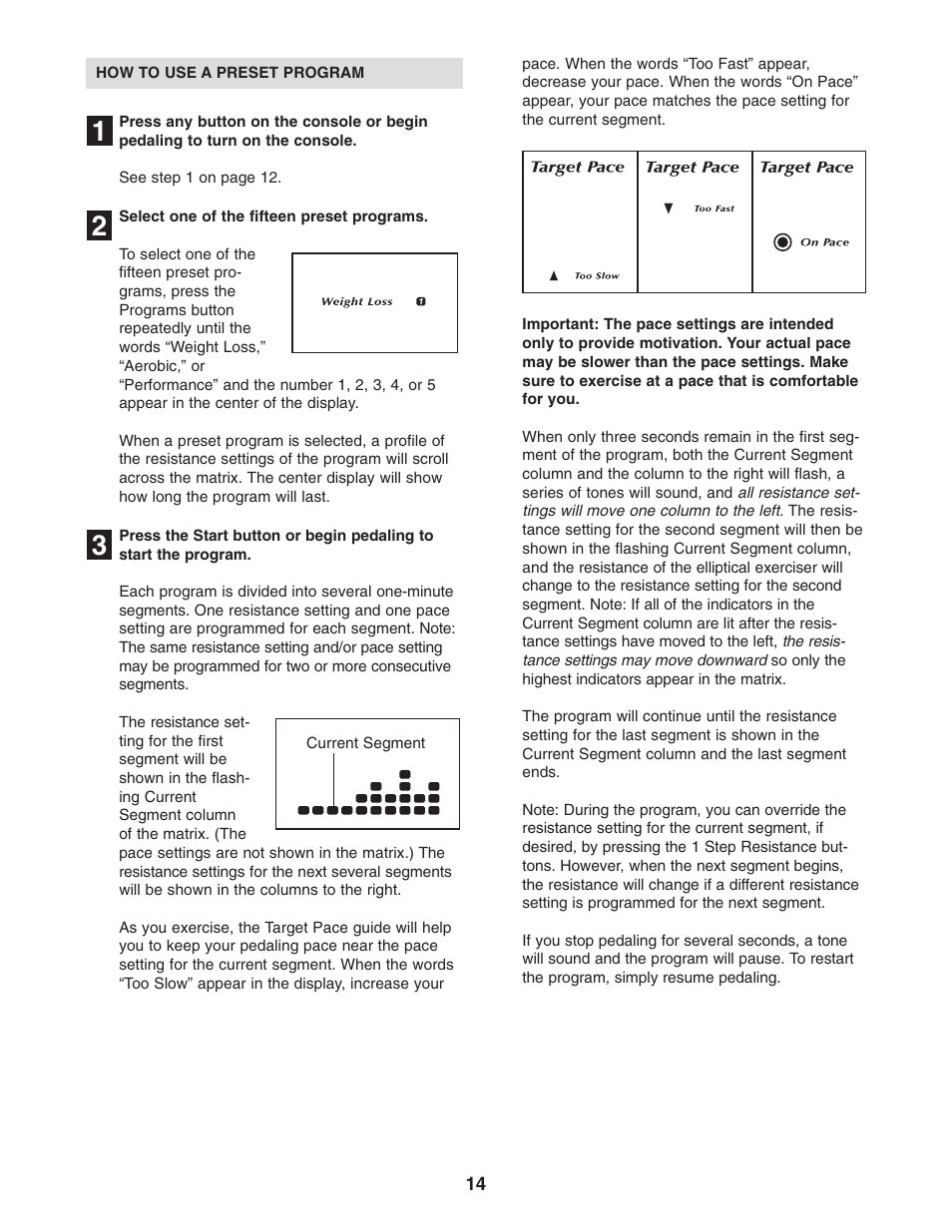 NordicTrack CX 1055 elliptical exerciser 30508.0 User Manual | Page 14 / 28