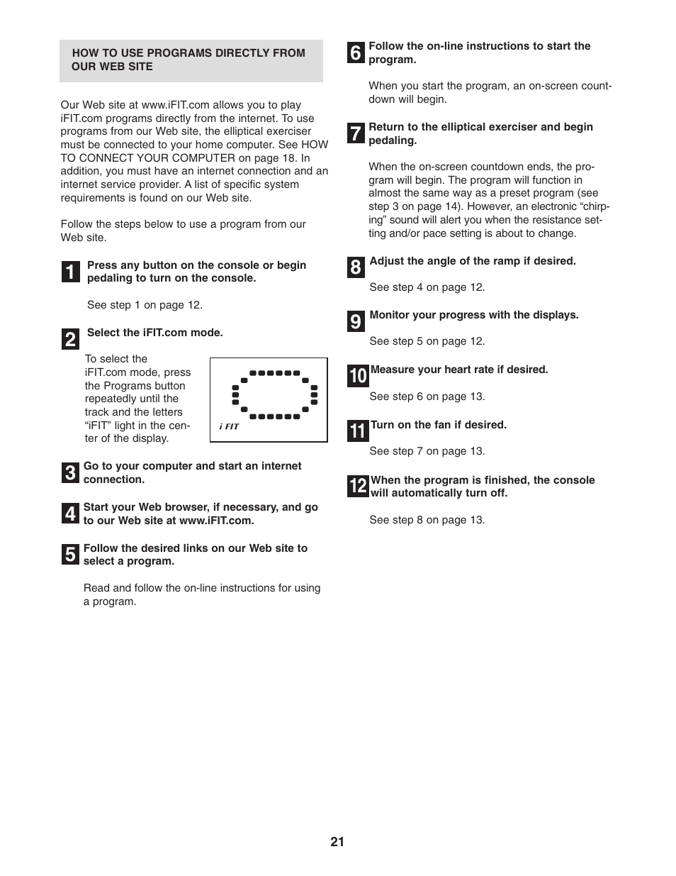 NordicTrack CX 1055 elliptical exerciser 30508.0 User Manual | Page 21 / 28