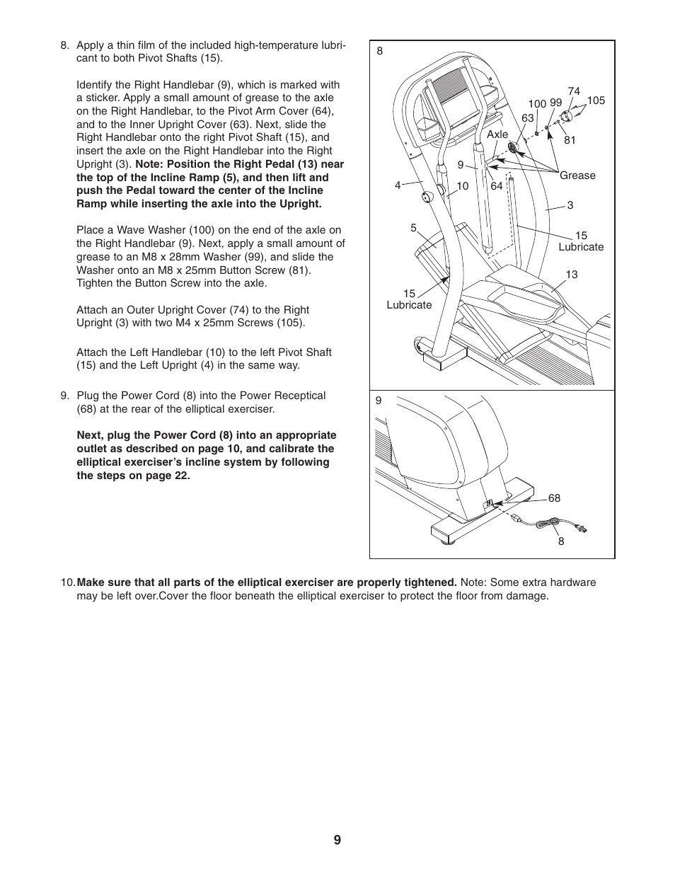 NordicTrack CX 1055 elliptical exerciser 30508.0 User Manual | Page 9 / 28