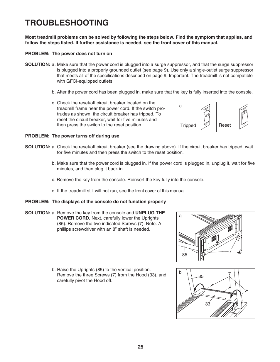 Troubleshooting | NordicTrack C2100 NTL1075.1 User Manual | Page 25 / 34