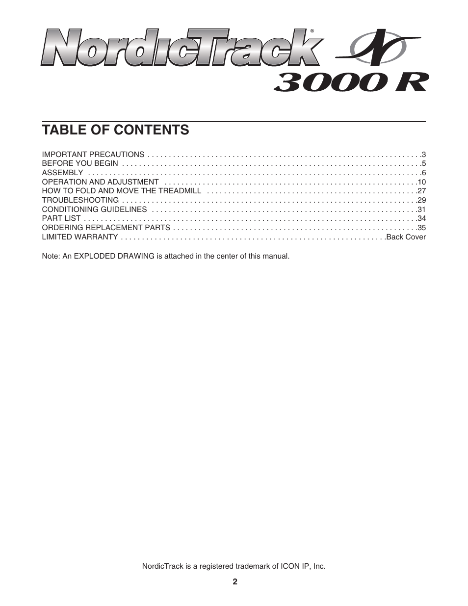 NordicTrack NTL16950 User Manual | Page 2 / 38