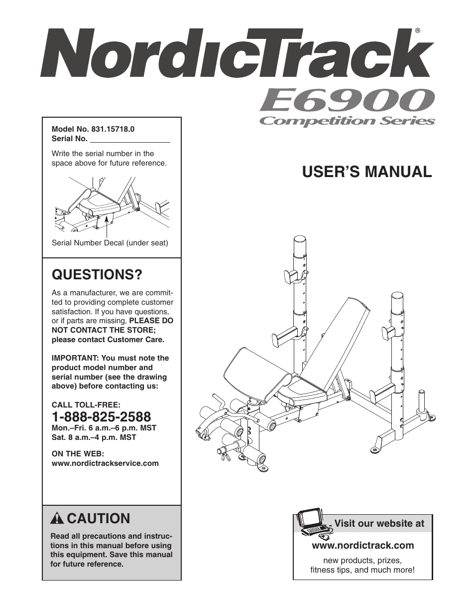 NordicTrack Competition 831.15718.0 User Manual | 20 pages