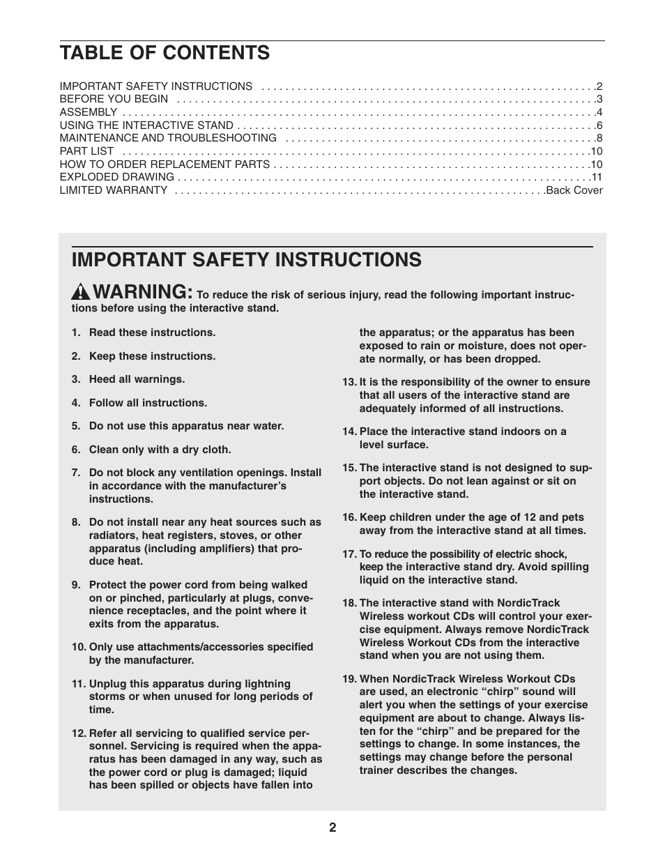 NordicTrack NTMC29931 User Manual | Page 2 / 12