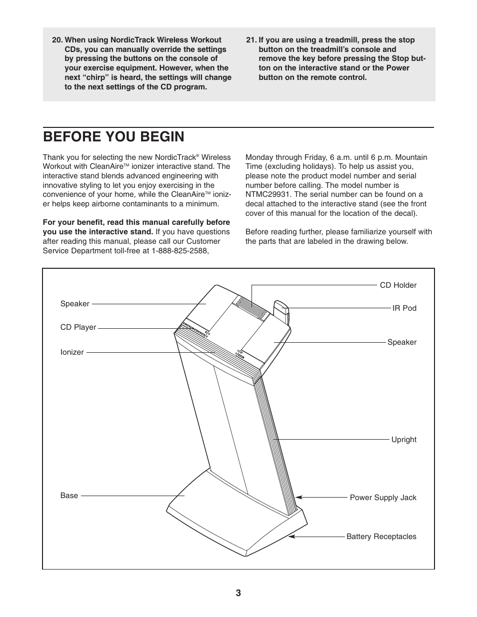 Before you begin | NordicTrack NTMC29931 User Manual | Page 3 / 12