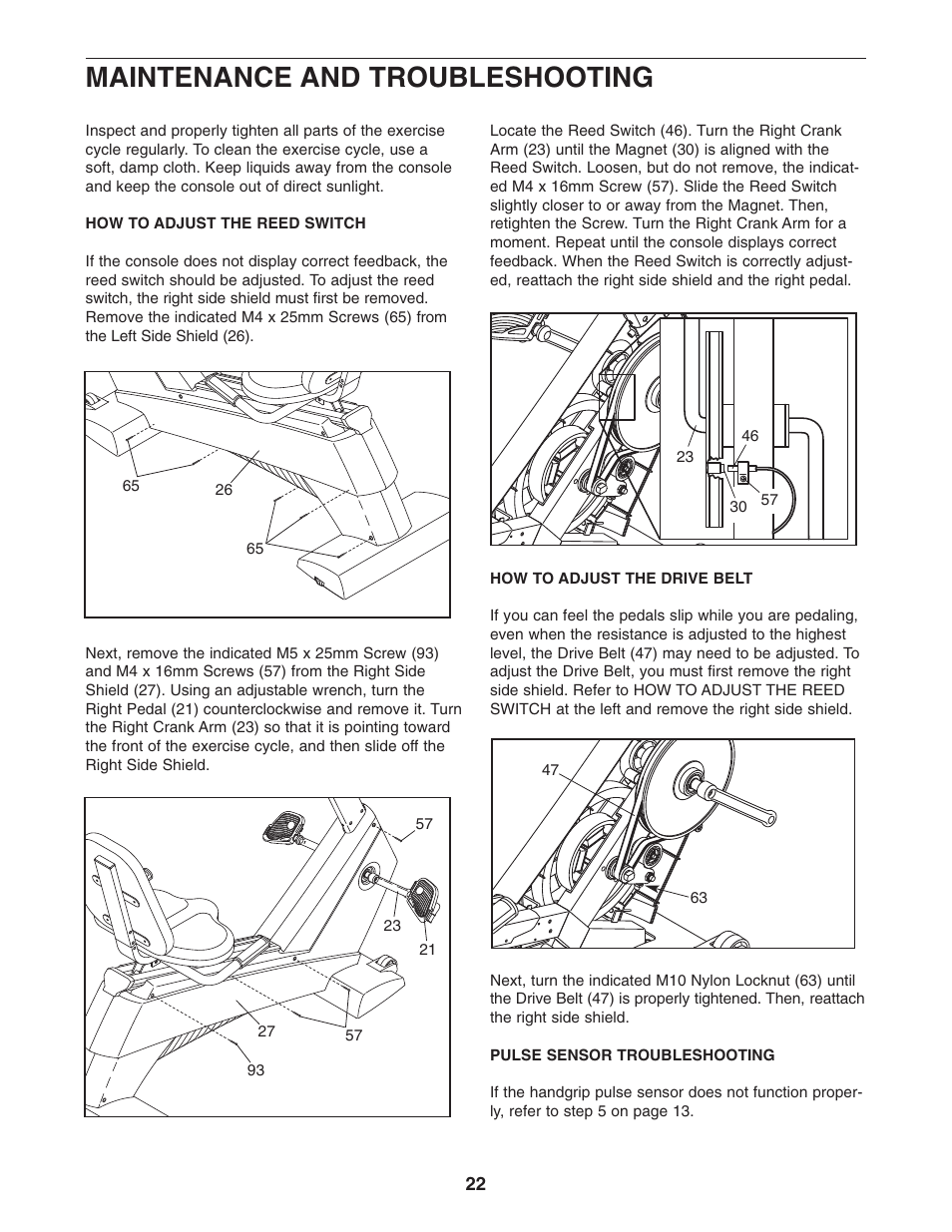 Maintenance and troubleshooting | NordicTrack NTC69020 User Manual | Page 22 / 28